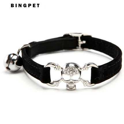 Горячие Bling пиратский череп Бархатный кот воротничок товары для животных амулеты