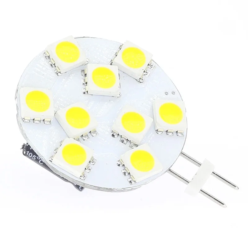Бесплатная доставка (AC/DC10 30V) G4 Светодиодная лампа 9LED SMD 5050 12VAC/12VDC/24VDC/24VAC 180 198LM белый