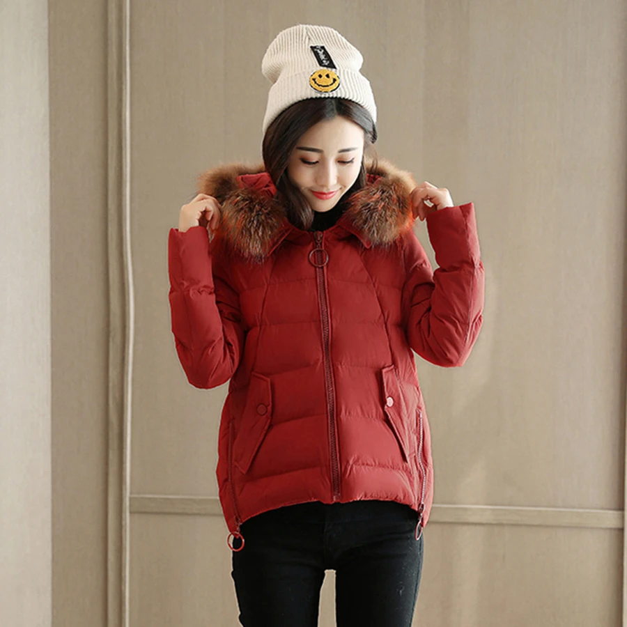 Hooded Black Thick Parka Short Women Coat Plus Size Winter Parkas