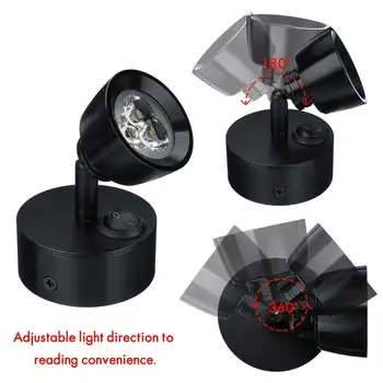 

1PC 3W LED Interior Light RV Caravan Trailer Boat Wall Mount Bedside Book Lamp