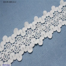 HAWARULU 2yard DIY Delicate white embroidery milk water soluble lace wedding dress lace clothing accessories lace fabric wedding white delicate lace mini slip dress