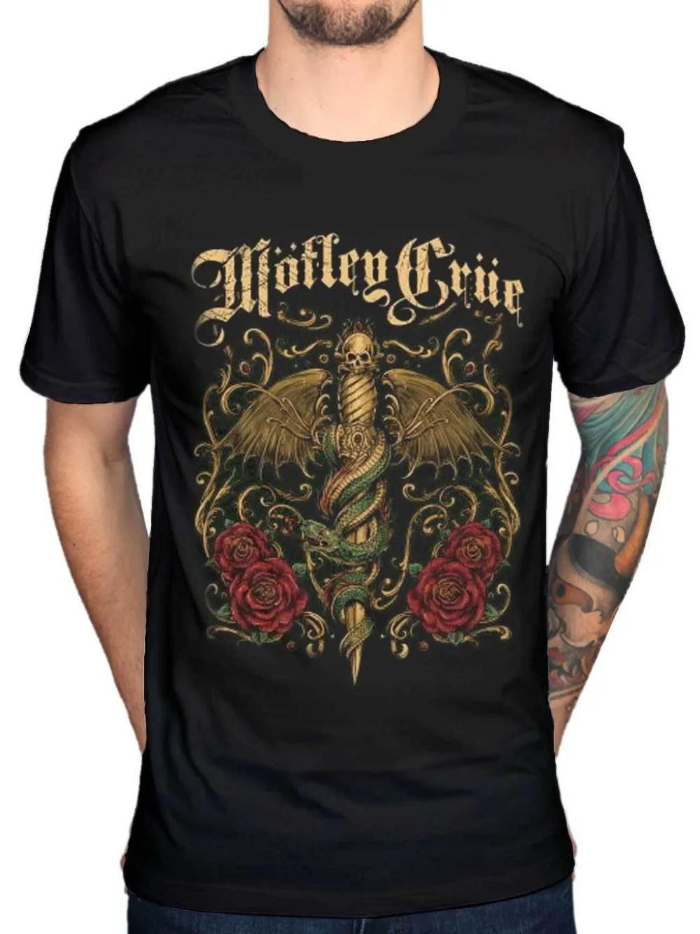 

Official Motley Crue Exquisite Dagger NEW Graphic T-Shirt Merch Band Rock Metal