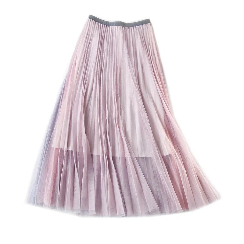 Весна, Новое поступление, сочетающиеся цвета, свежая Милая винтажная юбка для женщин, большая маятниковая сказочная плиссированная юбка