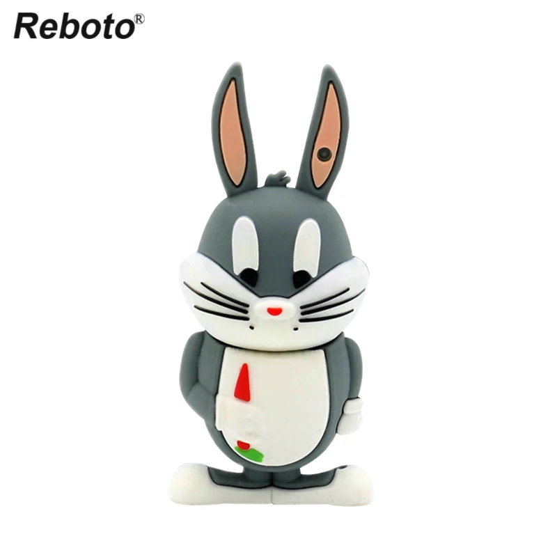 USB Flash Drive Pen Drive 64GB Gray Rabbit Model Pendrive