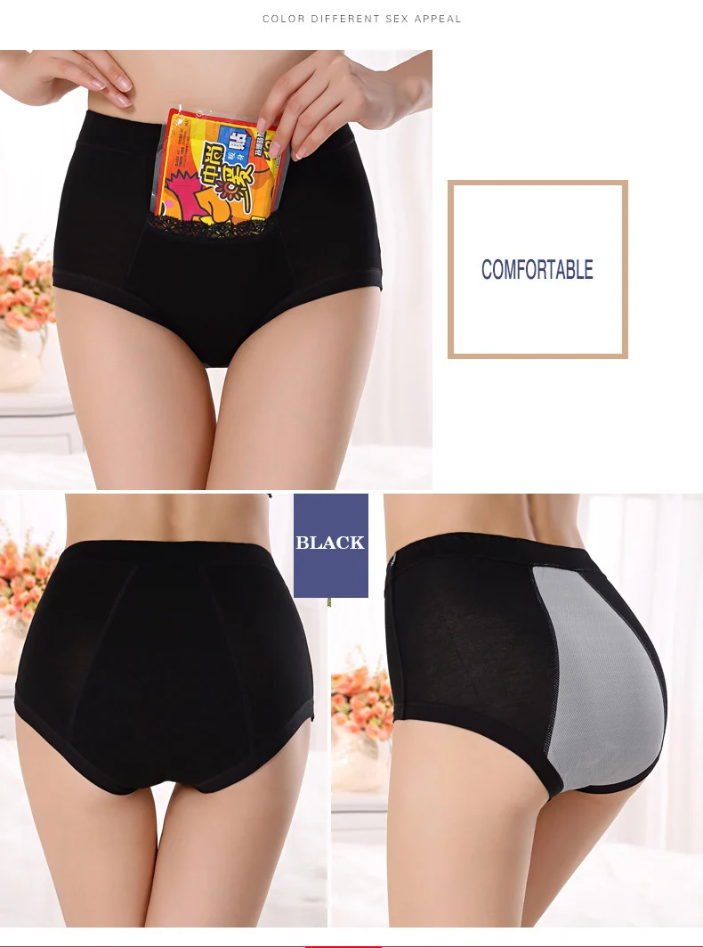 3 Pieces/Set Women Menstrual Panties High Waist Female Period Underwear Big Size Lengthen Physiological Leakproof Ladies Briefs