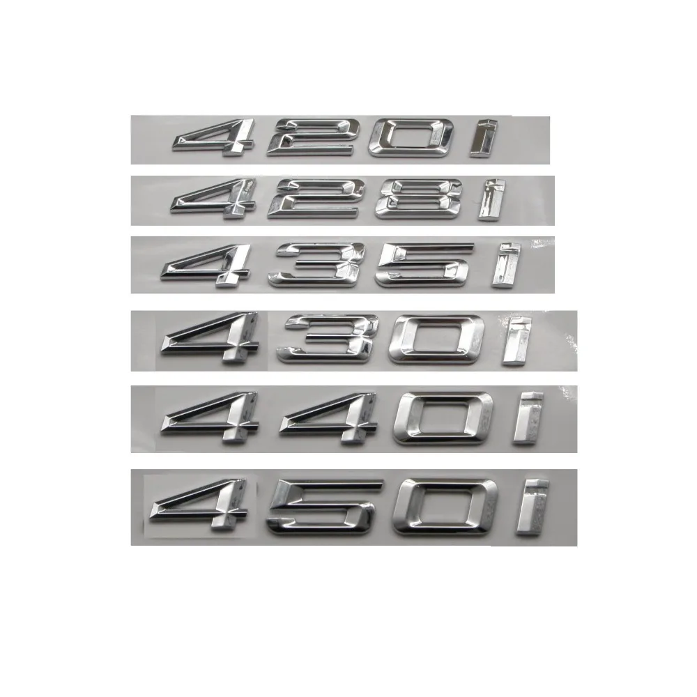 

Shiny Silver ABS Number Letters Word Car Trunk Badge Emblem Letter Decal Sticker for BMW 4 Series 435i