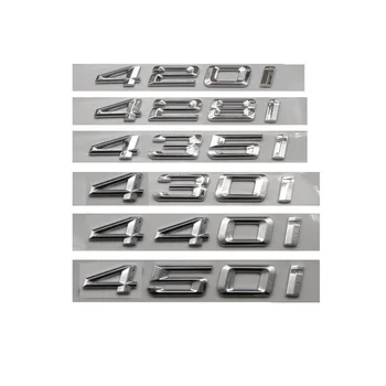 

Chrome Silver ABS Number Letters Car Trunk Badge Emblem Emblems Sticker for BMW 4 Series 420i 428i 435i 430i 440i 450i 460i