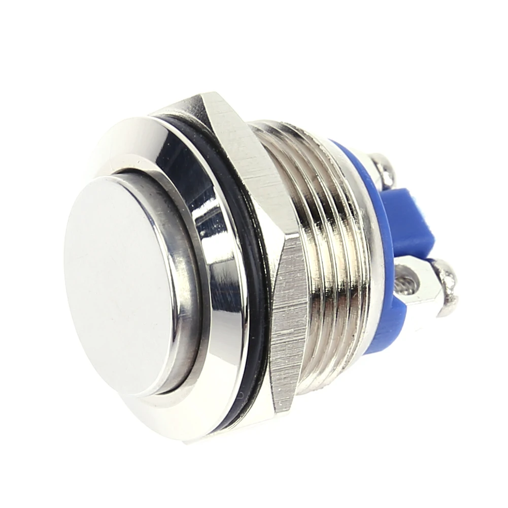 19mm Reset Type Auto Switch High Round Head Momentary Stainless Steel