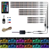 12PCS Motorcycle LED Strip Lights kit, Multi-Color Accent Glow Neon Lights Lamp Flexible with Dual IR/RF/Sound Controller ST188