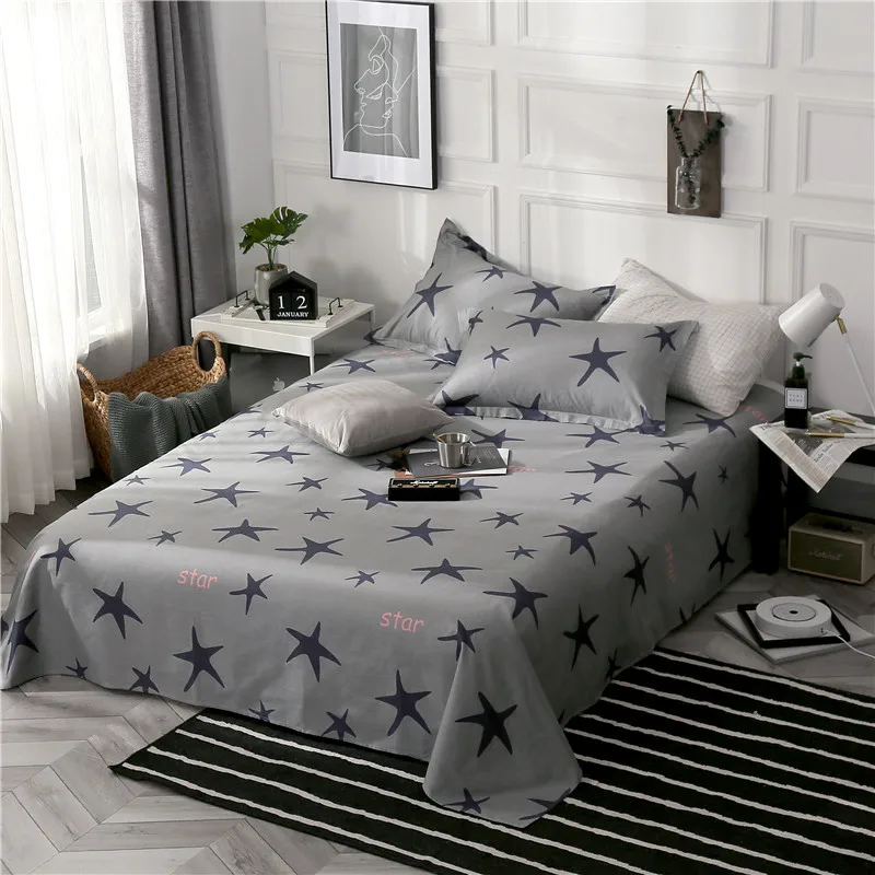 

Cartoon Stars Pattern Bed Sheet 3 Piece Flat Sheet Cotton Soft Bedding Bedspreads Pillowcase 200x230cm Set 230x250cm Set 3 Size