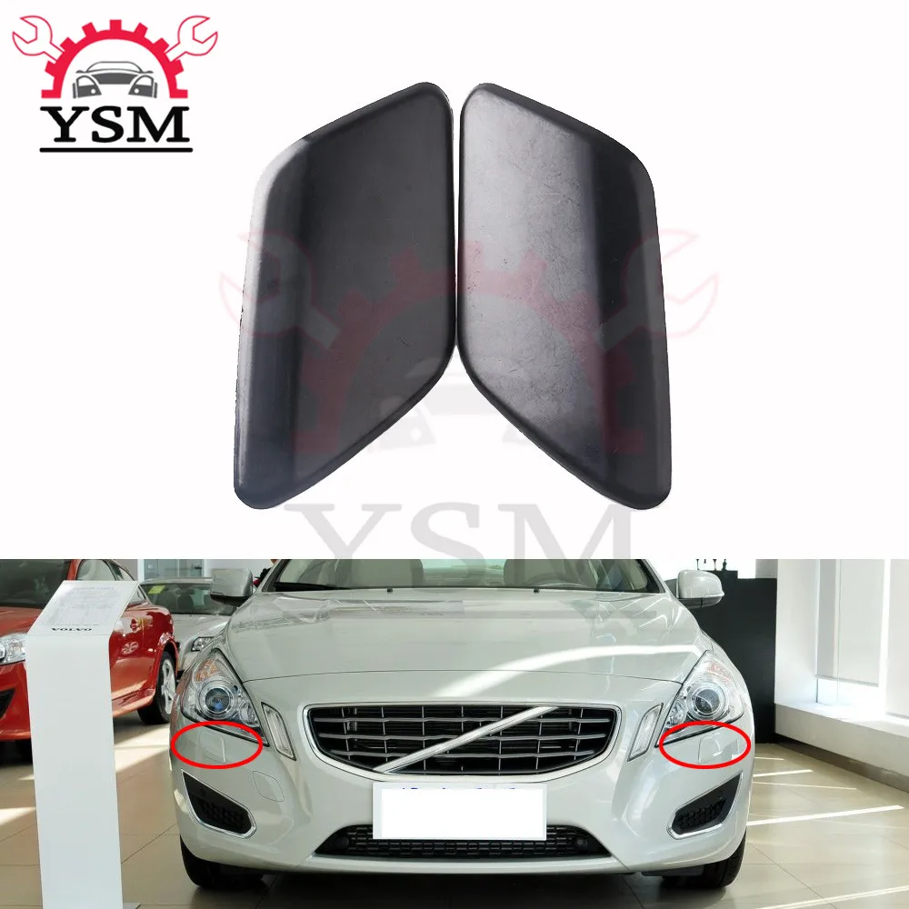 A Pair Front Bumper Headlight Washer Jet Nozzle Cover Cap Primed Color