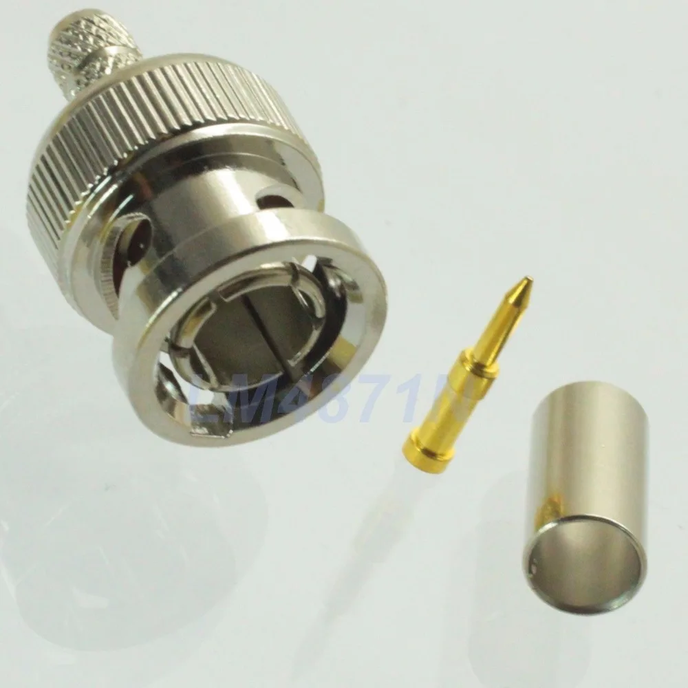 

Connector BNC male plug crimp 75ohm RG58 RG142 LMR200 RG400 cable