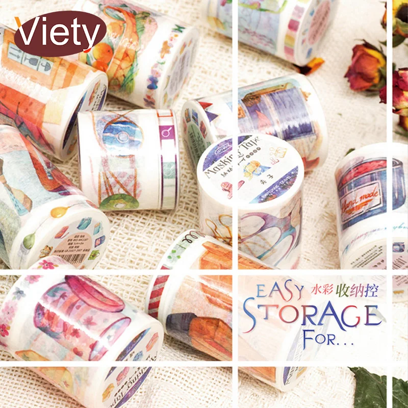 

2 Pcs/Lot Watercolor decoration Life washi tape DIY decorative scrapbooking masking tape adhesive label sticker tape