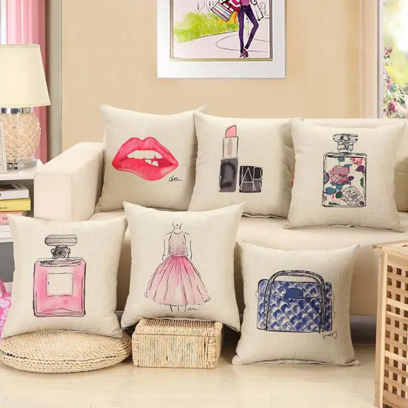 

Fashion red lips cushion without inner lipstick perfume bottle home sofa decorative pillow car seat capa de almofada cojines SW2