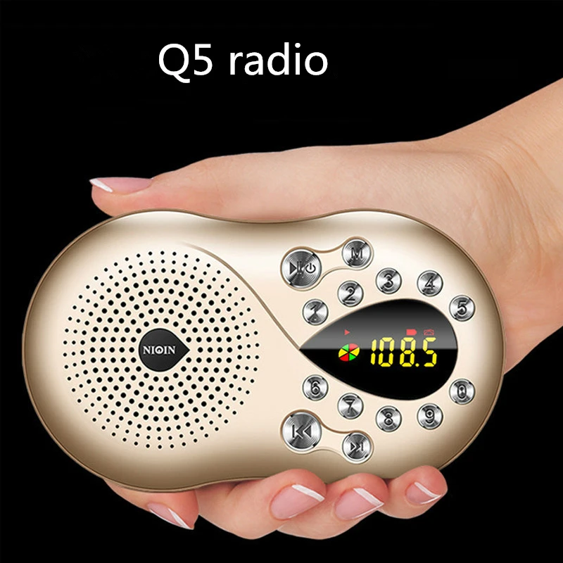 Q5 Портативный радио Поддержка USB TF MP3 плеер цифровой дисплей Walkman большой объем цифровой по требованию Радио Громкий Динамик