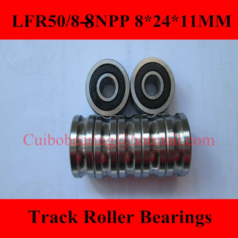 

10PCS 8MM track LFR50/8-8 NPP Groove Track Roller Bearings 8*24*11 mm