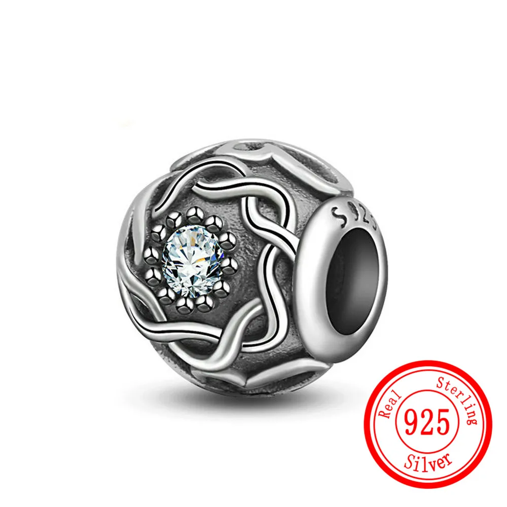 

Standard S925 Sterling Silver CZ Beads for Jewelry Making Necklace Pendants Accessories Fit DIY Original Bead Bracelets Make