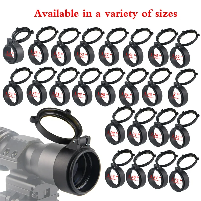 30-69MM Transparent Rifle Scope Lens Cover Flip Up Quick Spring Protection Cap Objective Lense Lid 37-72 (5)