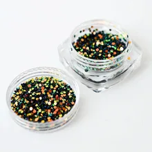 2 г g бутылка глубокий смешанный цвет блеск для ногтей Мини Круглый ногтей советы Paillette украшения ногтей тонкий круглый стикер TRY05