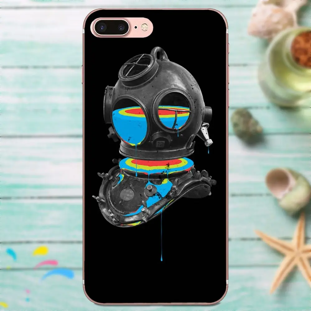 Чехол для задней панели телефона Apple iPhone X XS Max XR 4 4S 5 5C 5S SE 6 6S 7 8 Plus подводный шлем