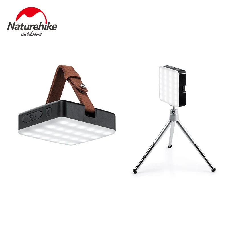 Naturehike светодиодный светильник Палатка лампа открытый портативный фонарь для пеших прогулок Рыбалка USB зарядка - Цвет: Черный