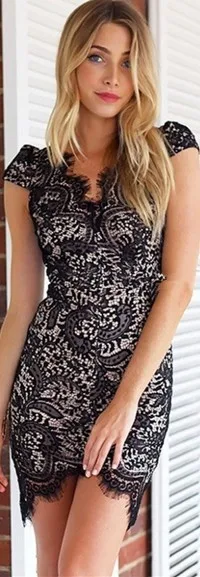 Black-or-White-Lace-Prom-Dresses-2016-Short-Sleeve-Formal-Evening-Dresses-for-Graduation-Cheap-Party