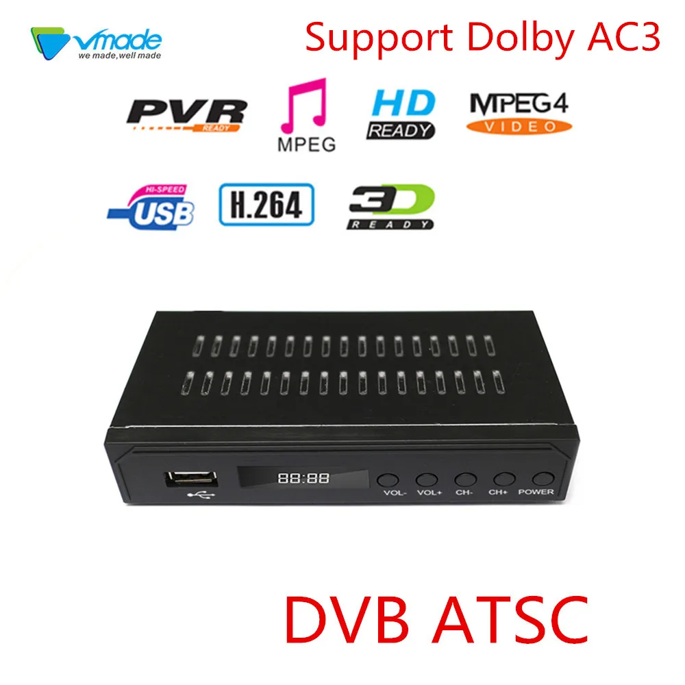 DVB ATSC наземный приемник HD цифровой ТВ-тюнер MPEG-2/4 H.264 HD 1080p телеприставка костюм для Мехико США Канада