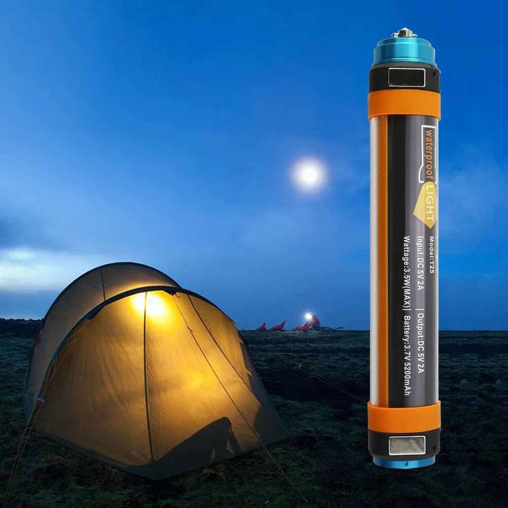 

IP68 Waterproof Camping Lantern LED Camp Lights Flashlight USB Rechargeable Multi-functional Portable Hanging Magnetic Hiking @