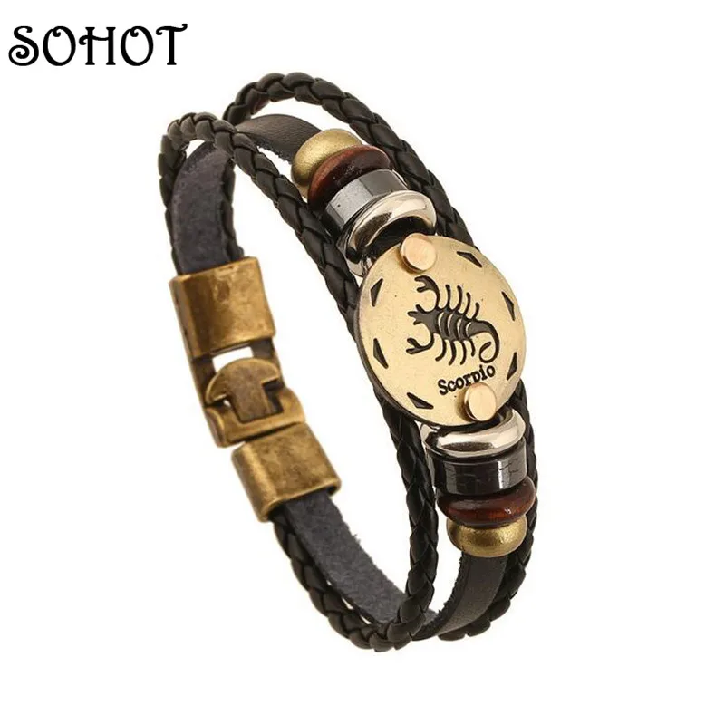 

SOHOT New Fashion 12 Constellation Jewelry Capricorn Aquarius Pisces Aries Taurus Gemini Cancer Leo Virgo Libra Scorpio Bracelet