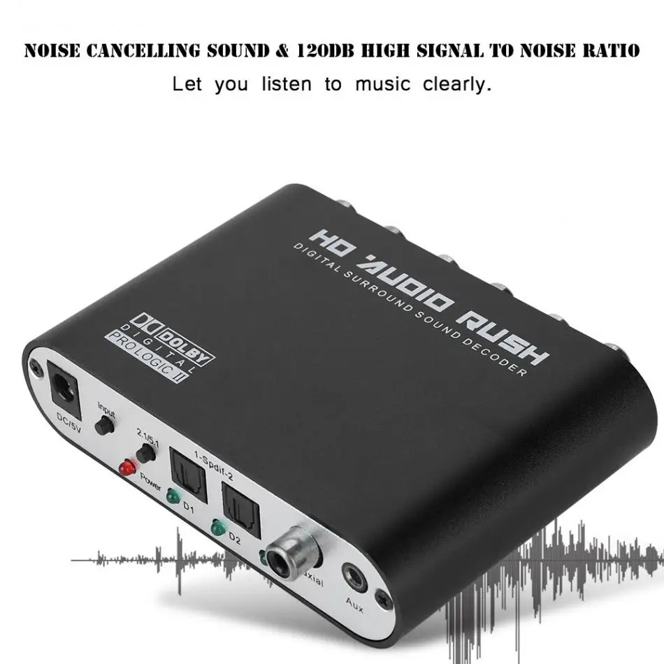120dB SNR цифро-аналоговый аудио конвертер аналоговый R/L в аналоговый 5,1 канальный DTS декодер