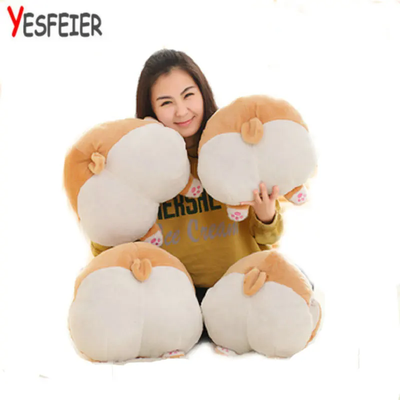 38 42cm Cute New Style dog arse Plush Toys Winter hand warm big