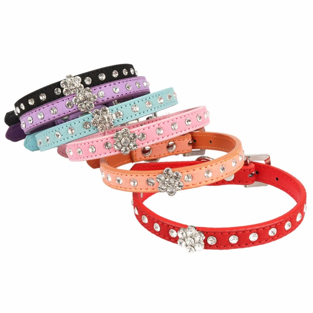 PipiFren Cats Collars Dogs Spiked Rivet Rhinestone For Pets Cat Collar