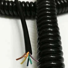 6-ядерная пружинный спиральный кабель-удлинитель провода электрического кабеля 0,6 с высоким квадратным Мощность шнур 1 шт./лот раздвигать 2,5 м провода