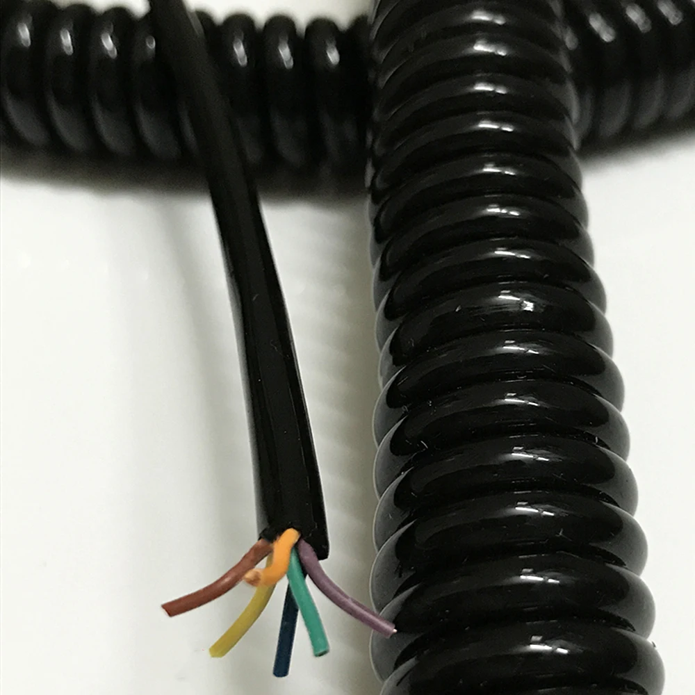 

6 core Spiral Spring Cable Wire Extension Electric Cable 0.6 Square High Power Cord 1 PCS/ Lot Undraw 2.5m Wire