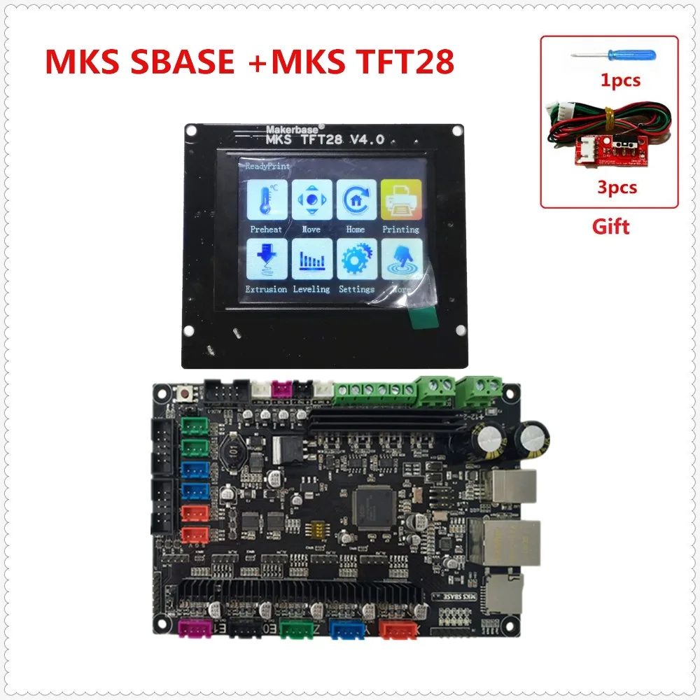 

MKS SBASE + MKS TFT28 V4.0 full color TFT display 3D printer controller kit ARM Cortex all in one smoothieboard for Smoothieware