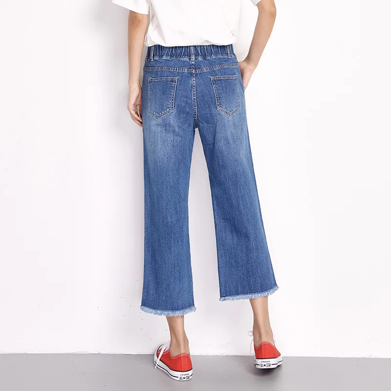LEIJIJEANS Новое поступление весна размера плюс с графической вышивкой высокая