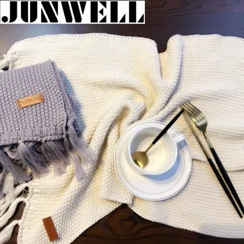 

French Style Tassel Fringe Cotton Knitted Table Placemat Decorative Napkin Photo Prop 39X52CM + 7.5CM Tassel Extra Napkin
