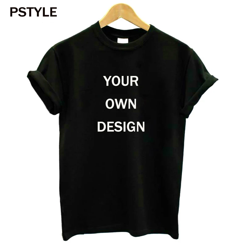 

Pstyle T Shirt Women Custom Print Your Own Logo/Picture/Design Tshirt Short Sleeve Summer Casual Black T-shirt Women Clothes