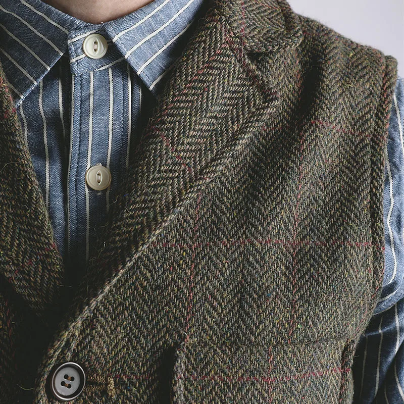 60% OFF MJ-0003 Read Description! Asian size vintage 70% wool vest 480 GSM mens casual vest