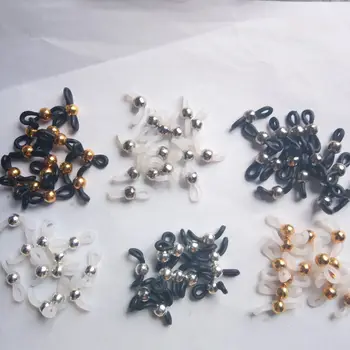 

2018 New 100pcs 20*5mm white/Black Rubber Glasses Rope jewelry findings Connectors Ends Durable Glasses Rope Eyewear Accessories