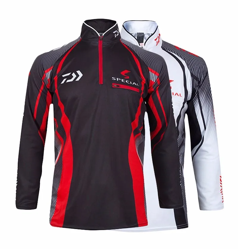 

Brand DAIWA DAWA Fishing Shirt Men Outdoors Zipper Breathable Quick Dry Anti-UV Fishing Clothes Long SLeeve Fishing Clothing