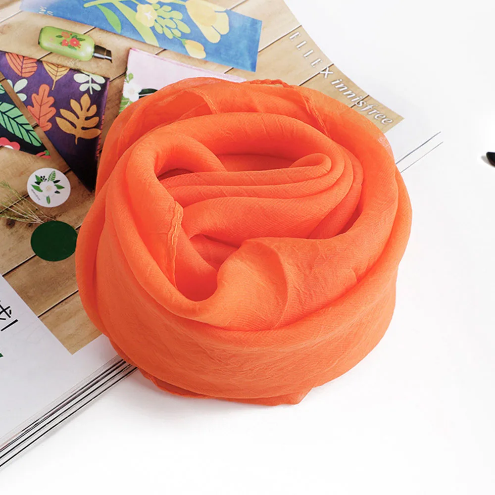 orange yellow Однотонный женский шарф, искусственный шелк, квадратный шейный платок, шарфы для мужчин, бандана, хип-хоп платок, кольца для женщин, Bufanda Mujer, для мальчиков и девочек, подарок - Цвет: orange yellow