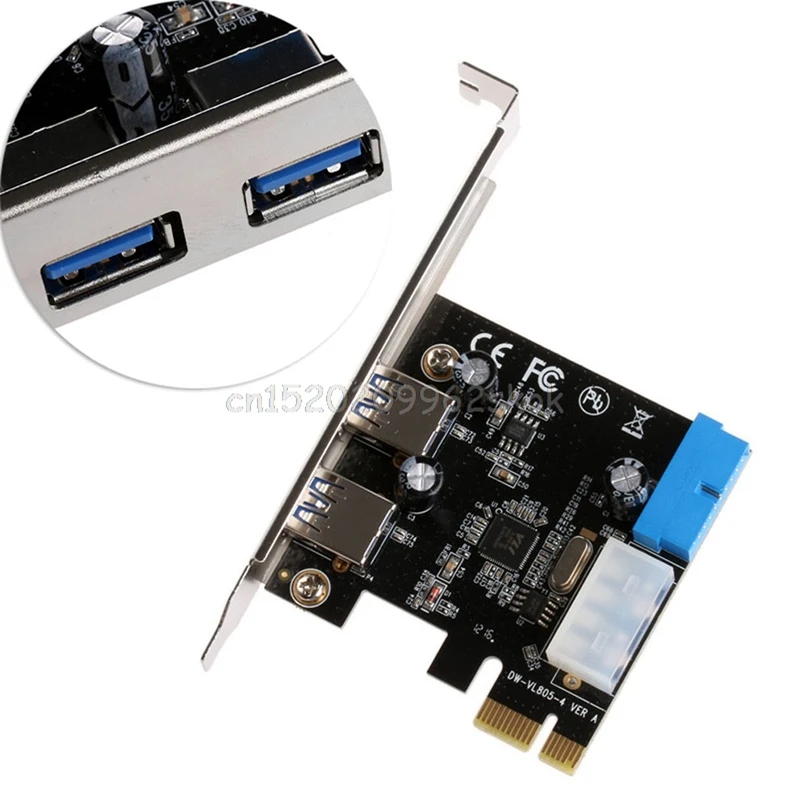 

2 Ports PCI Express USB 3.0 Front Panel with Control Card Adapter 4-Pin & 20 Pin JUN15 dropshipping