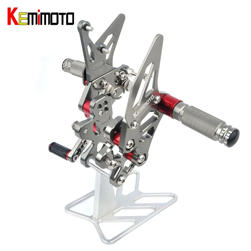 KEMiMOTO GSXR600 GSXR750 CNC регулируемый задний упор для ног SUZUKI GSX R600 R750 XR 600 750 2011 2012 2013 2014