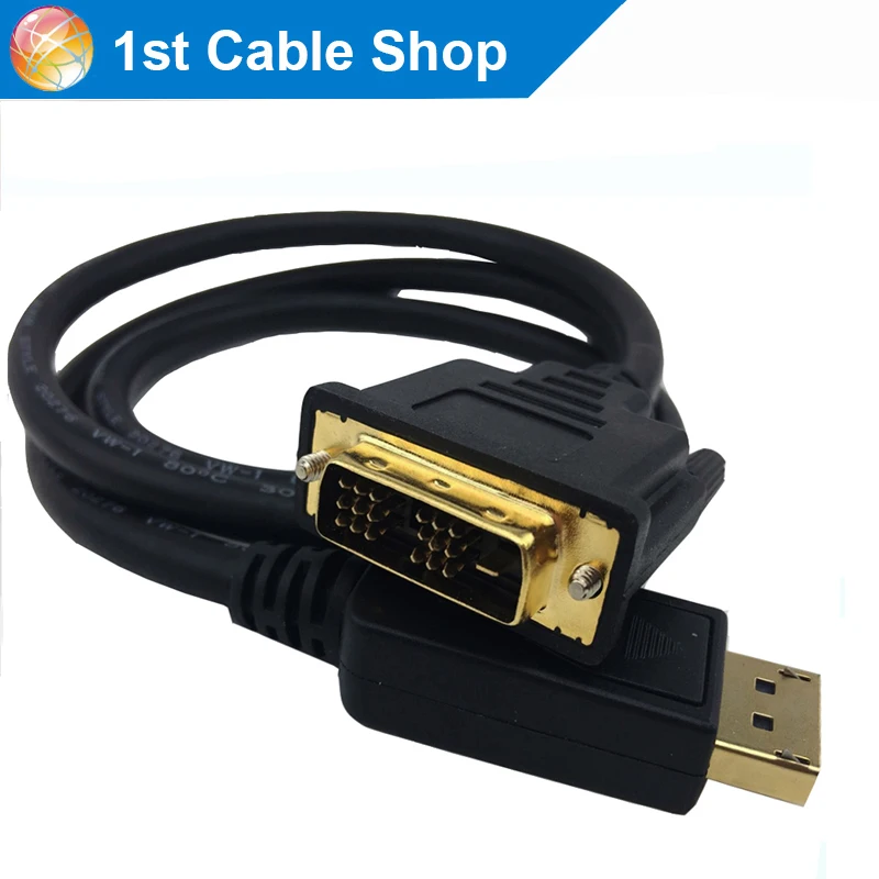 

Dp-displayport to DVI cable 1M DP male to DVI 24+1 single link male 1M for HP Dell Lenovo PC laptop
