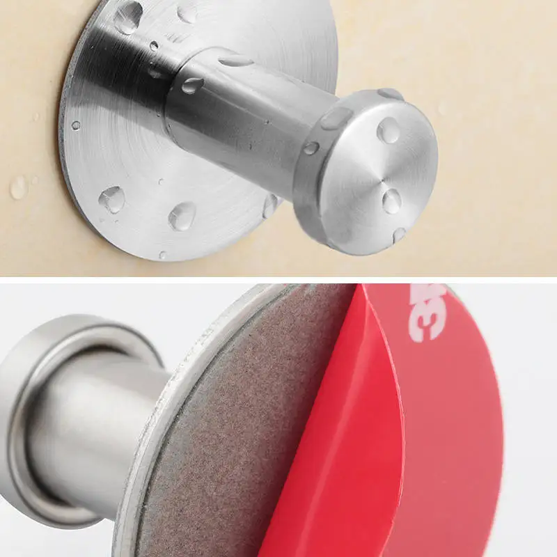 Vacclo جدار فولاذي مقاوم للصدأ شماعات تخزين هوك المطبخ عدم الانزلاق نوع عجينة واحدة هوك شحن-مسمار الحمام مطبخ المنظم