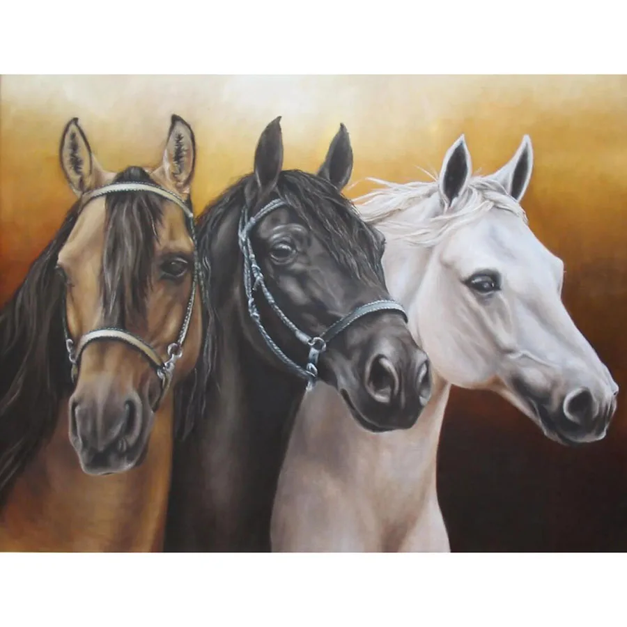 DIY 5D Diamond Mosaic Horse picture Handmade Painting Cross Stitch Kits Embroidery Pattern for the company decor | Дом и сад