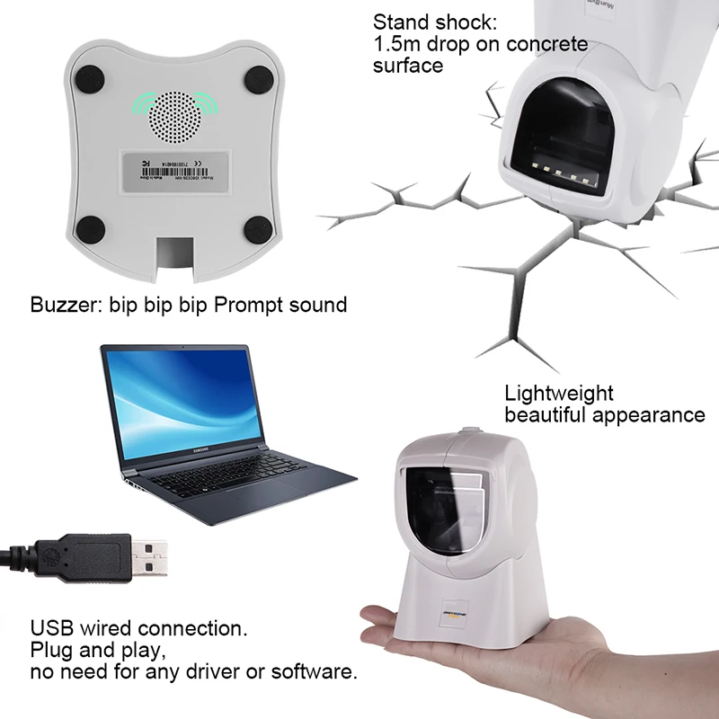 ISSYZONEPOS 1D 2D QR الباركود ماسحة 300 مرات/s عالية السرعة الباركود المسح التلقائي الأيدي الحرة USB شاشة الباركود قارئ ISSYZONEPOS 1D 2D QR الباركود ماسحة 300 مرات/s عالية السرعة الباركود المسح التلقائي الأيدي الحرة USB شاشة الباركود قارئ
