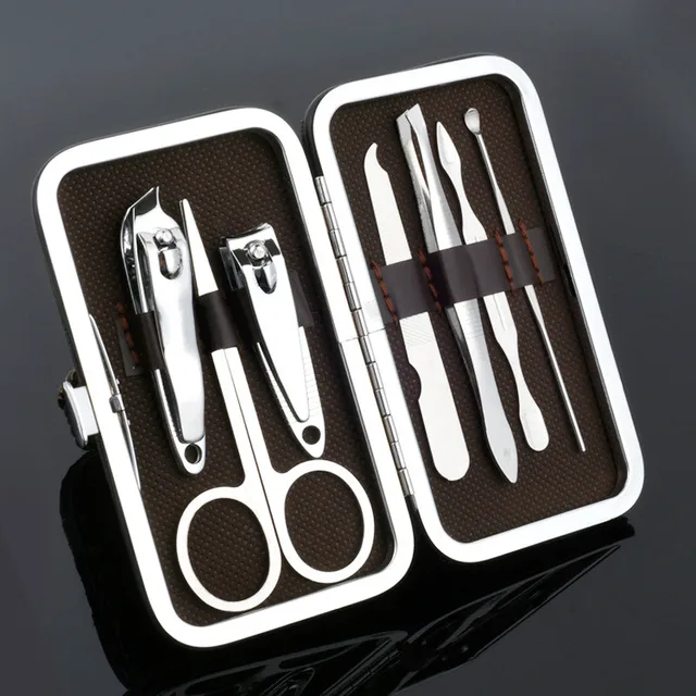 1 Set Stainless Steel Tweezer Nail Art Clipper Scissors Tweezer Knife