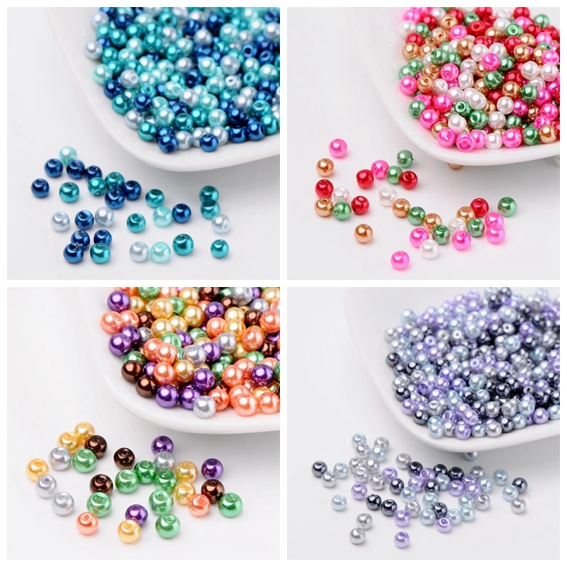 1Box Mix Tiny Metal Plated Spacer Round Ball Beads 4mm and 6mm for Jewelry Making Findings Supplies DIY Crafts Accessories 5 Color Mixed Packing with Transparent Case